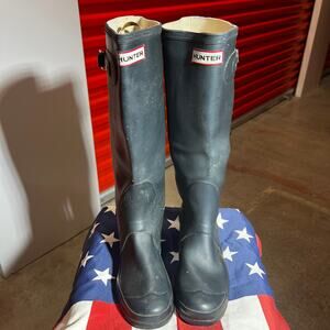 Hunter Original Tall Rain Boots Black Women's 8